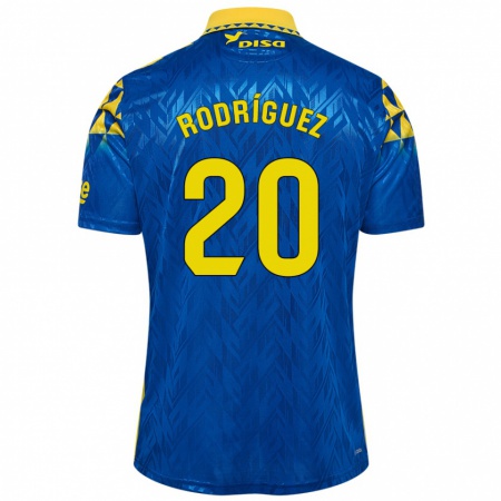 Kandiny Kinder Kirian Rodríguez #20 Blau Gelb Auswärtstrikot Trikot 2024/25 T-Shirt