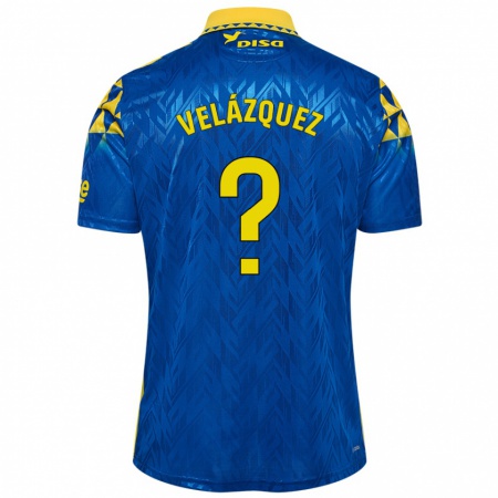 Kandiny Kinder Brian Velázquez #0 Blau Gelb Auswärtstrikot Trikot 2024/25 T-Shirt