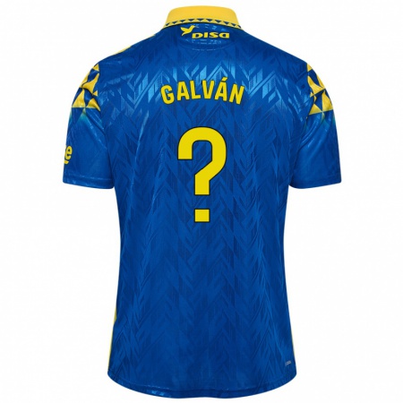 Kandiny Kinder Carlos Galván #0 Blau Gelb Auswärtstrikot Trikot 2024/25 T-Shirt