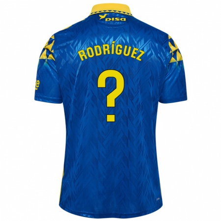 Kandiny Kinder David Rodríguez #0 Blau Gelb Auswärtstrikot Trikot 2024/25 T-Shirt