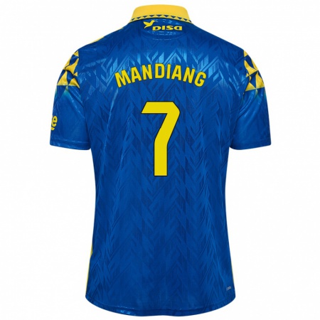 Kandiny Kinder Saliou Mandiang #7 Blau Gelb Auswärtstrikot Trikot 2024/25 T-Shirt