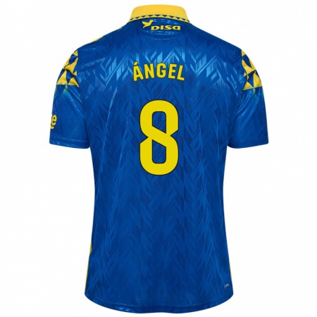 Kandiny Kinder José Ángel #8 Blau Gelb Auswärtstrikot Trikot 2024/25 T-Shirt