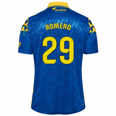 Kandiny Kinder Elías Romero #29 Blau Gelb Auswärtstrikot Trikot 2024/25 T-Shirt