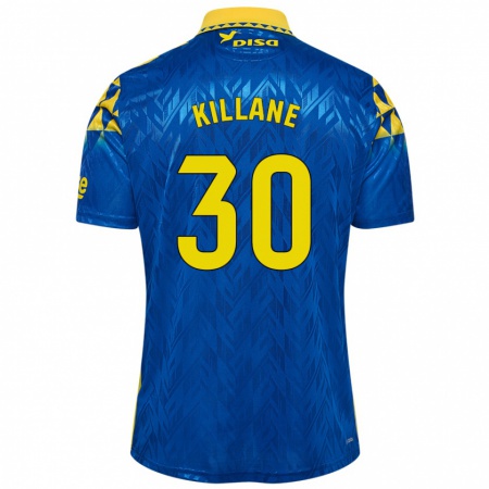 Kandiny Kinder Álvaro Killane #30 Blau Gelb Auswärtstrikot Trikot 2024/25 T-Shirt