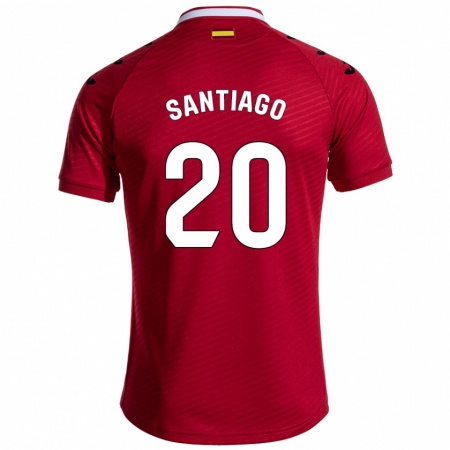 Kandiny Kinder Yellu Santiago #20 Dunkelrot Auswärtstrikot Trikot 2024/25 T-Shirt