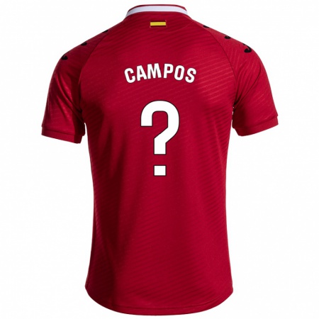 Kandiny Kinder Álex Campos #0 Dunkelrot Auswärtstrikot Trikot 2024/25 T-Shirt