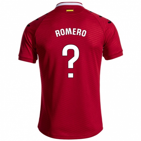 Kandiny Kinder Alfonso Romero #0 Dunkelrot Auswärtstrikot Trikot 2024/25 T-Shirt