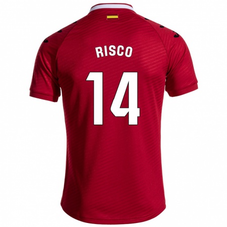 Kandiny Kinder Alberto Risco #14 Dunkelrot Auswärtstrikot Trikot 2024/25 T-Shirt