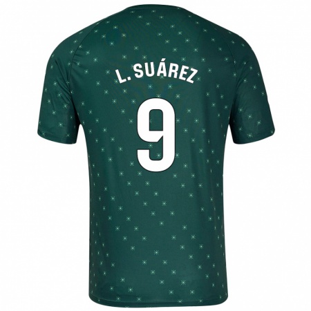 Kandiny Kinder Luis Suárez #9 Dunkelgrün Auswärtstrikot Trikot 2024/25 T-Shirt