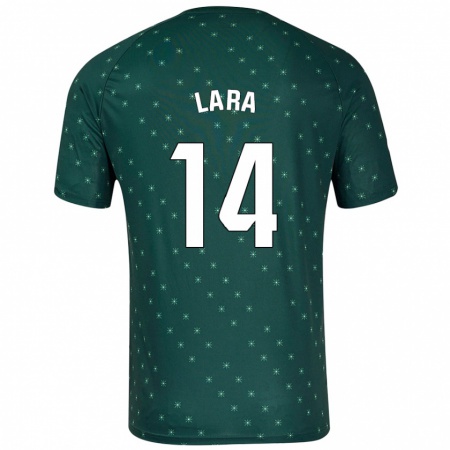 Kandiny Kinder Luis Lara #14 Dunkelgrün Auswärtstrikot Trikot 2024/25 T-Shirt