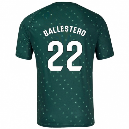 Kandiny Kinder Carlos Ballestero #22 Dunkelgrün Auswärtstrikot Trikot 2024/25 T-Shirt