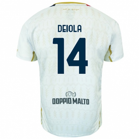 Kandiny Kinder Alessandro Deiola #14 Weiß Auswärtstrikot Trikot 2024/25 T-Shirt