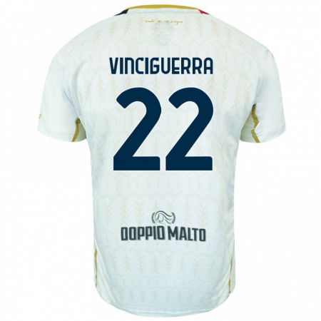 Kandiny Kinder Alessandro Vinciguerra #22 Weiß Auswärtstrikot Trikot 2024/25 T-Shirt