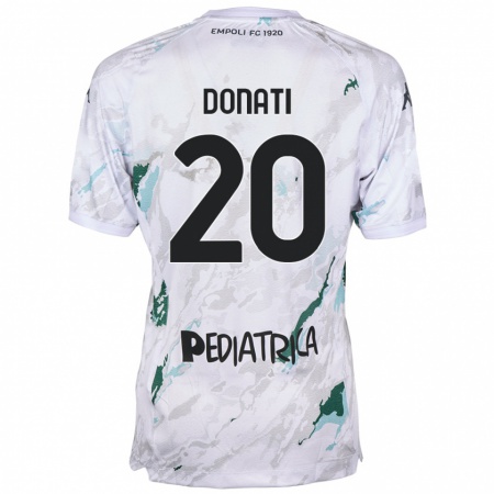 Kandiny Kinder Francesco Donati #20 Grau Auswärtstrikot Trikot 2024/25 T-Shirt