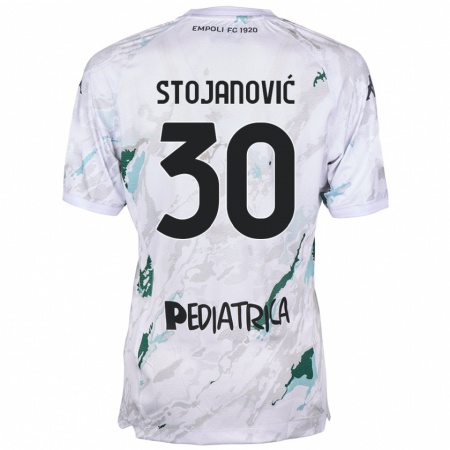 Kandiny Kinder Petar Stojanović #30 Grau Auswärtstrikot Trikot 2024/25 T-Shirt