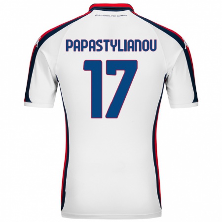 Kandiny Kinder Lysandros Andreas Papastylianou #17 Weiß Auswärtstrikot Trikot 2024/25 T-Shirt