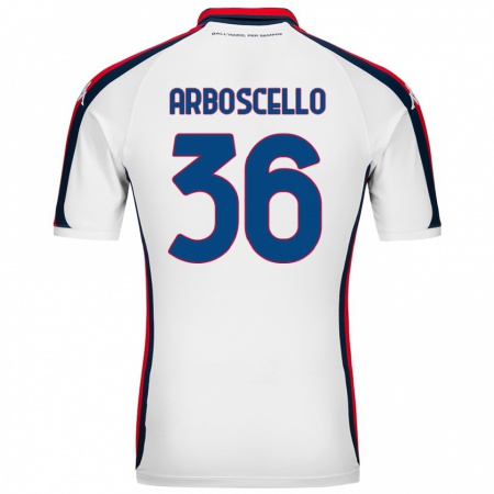 Kandiny Kinder Riccardo Arboscello #36 Weiß Auswärtstrikot Trikot 2024/25 T-Shirt