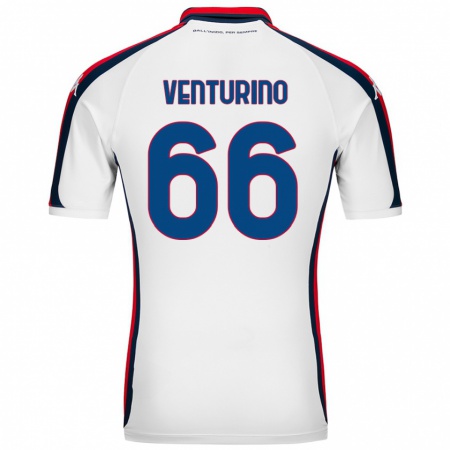 Kandiny Kinder Lorenzo Venturino #66 Weiß Auswärtstrikot Trikot 2024/25 T-Shirt