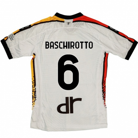 Kandiny Kinder Federico Baschirotto #6 Weiß Schwarz Auswärtstrikot Trikot 2024/25 T-Shirt