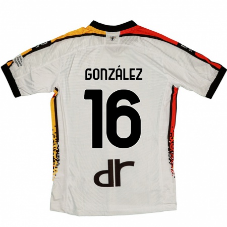 Kandiny Kinder Joan González #16 Weiß Schwarz Auswärtstrikot Trikot 2024/25 T-Shirt