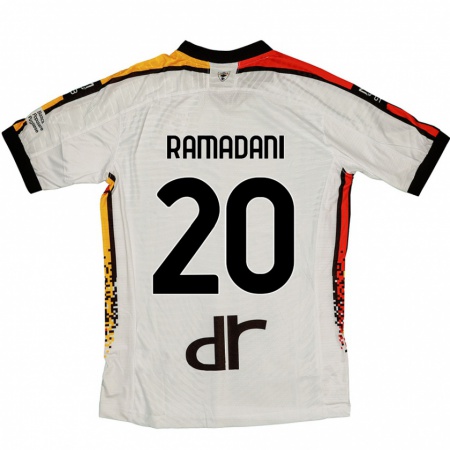 Kandiny Kinder Ylber Ramadani #20 Weiß Schwarz Auswärtstrikot Trikot 2024/25 T-Shirt