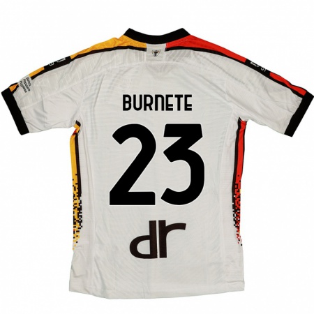 Kandiny Kinder Rareș Burnete #23 Weiß Schwarz Auswärtstrikot Trikot 2024/25 T-Shirt