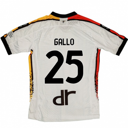 Kandiny Kinder Antonino Gallo #25 Weiß Schwarz Auswärtstrikot Trikot 2024/25 T-Shirt