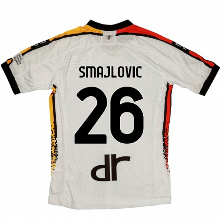 Kandiny Kinder Zinedin Smajlovic #26 Weiß Schwarz Auswärtstrikot Trikot 2024/25 T-Shirt