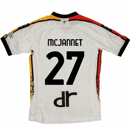 Kandiny Kinder Ed Mcjannet #27 Weiß Schwarz Auswärtstrikot Trikot 2024/25 T-Shirt