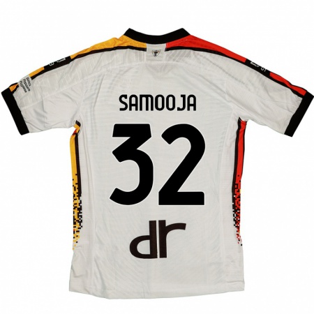 Kandiny Kinder Jasper Samooja #32 Weiß Schwarz Auswärtstrikot Trikot 2024/25 T-Shirt