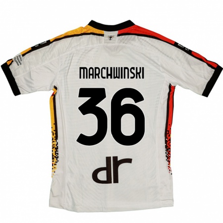 Kandiny Kinder Filip Marchwinski #36 Weiß Schwarz Auswärtstrikot Trikot 2024/25 T-Shirt