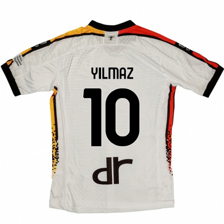 Kandiny Kinder Enes Yilmaz #10 Weiß Schwarz Auswärtstrikot Trikot 2024/25 T-Shirt