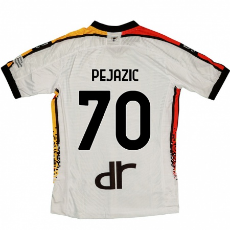 Kandiny Kinder Mario Pejazic #70 Weiß Schwarz Auswärtstrikot Trikot 2024/25 T-Shirt