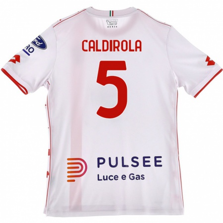 Kandiny Kinder Luca Caldirola #5 Weiß Rot Auswärtstrikot Trikot 2024/25 T-Shirt