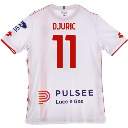 Kandiny Kinder Milan Djuric #11 Weiß Rot Auswärtstrikot Trikot 2024/25 T-Shirt