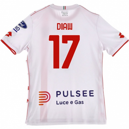 Kandiny Kinder Davide Diaw #17 Weiß Rot Auswärtstrikot Trikot 2024/25 T-Shirt