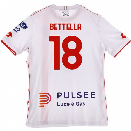 Kandiny Kinder Davide Bettella #18 Weiß Rot Auswärtstrikot Trikot 2024/25 T-Shirt