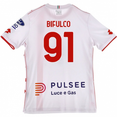 Kandiny Kinder Davide Bifulco #91 Weiß Rot Auswärtstrikot Trikot 2024/25 T-Shirt