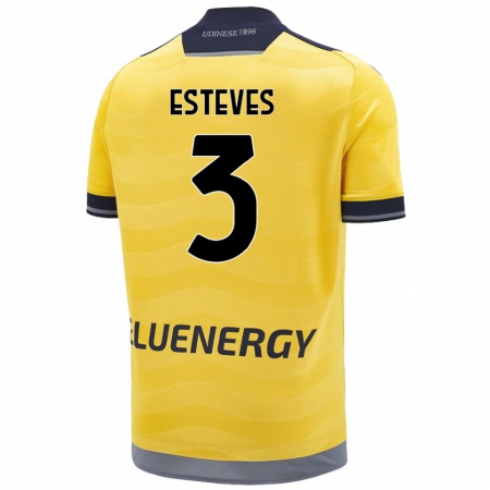 Kandiny Kinder Gonçalo Esteves #3 Golden Auswärtstrikot Trikot 2024/25 T-Shirt