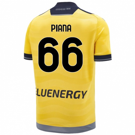 Kandiny Kinder Edoardo Piana #66 Golden Auswärtstrikot Trikot 2024/25 T-Shirt