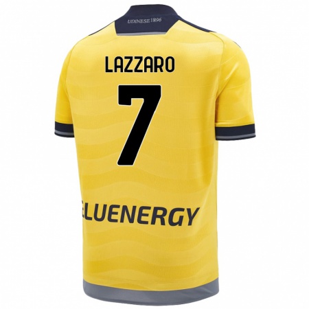 Kandiny Kinder Davide Lazzaro #7 Golden Auswärtstrikot Trikot 2024/25 T-Shirt