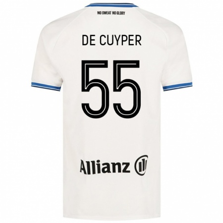 Kandiny Kinder Maxim De Cuyper #55 Weiß Auswärtstrikot Trikot 2024/25 T-Shirt