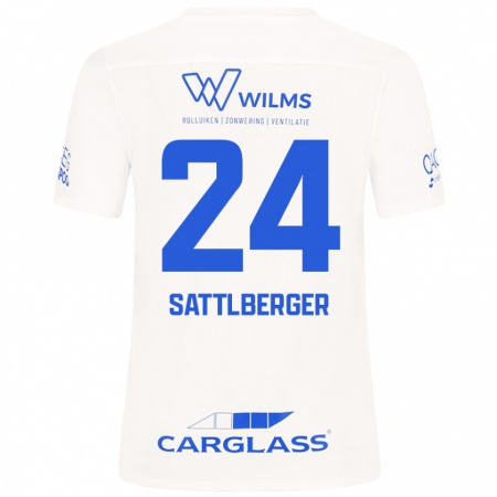 Kandiny Kinder Nikolas Sattlberger #24 Weiß Auswärtstrikot Trikot 2024/25 T-Shirt