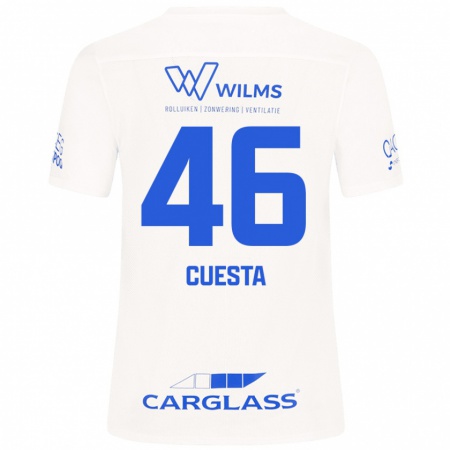 Kandiny Kinder Carlos Cuesta #46 Weiß Auswärtstrikot Trikot 2024/25 T-Shirt