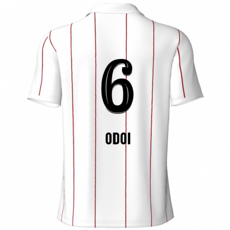 Kandiny Kinder Denis Odoi #6 Weiß Schwarz Auswärtstrikot Trikot 2024/25 T-Shirt