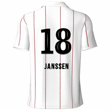 Kandiny Kinder Vincent Janssen #18 Weiß Schwarz Auswärtstrikot Trikot 2024/25 T-Shirt