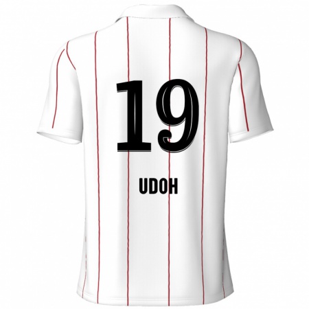 Kandiny Kinder Victor Udoh #19 Weiß Schwarz Auswärtstrikot Trikot 2024/25 T-Shirt