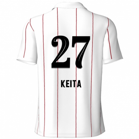 Kandiny Kinder Mandela Keita #27 Weiß Schwarz Auswärtstrikot Trikot 2024/25 T-Shirt