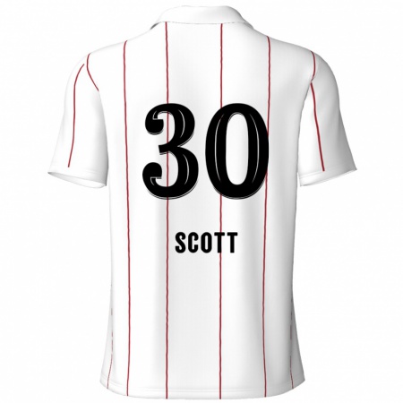 Kandiny Kinder Christopher Scott #30 Weiß Schwarz Auswärtstrikot Trikot 2024/25 T-Shirt