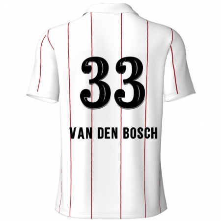 Kandiny Kinder Zeno Van Den Bosch #33 Weiß Schwarz Auswärtstrikot Trikot 2024/25 T-Shirt